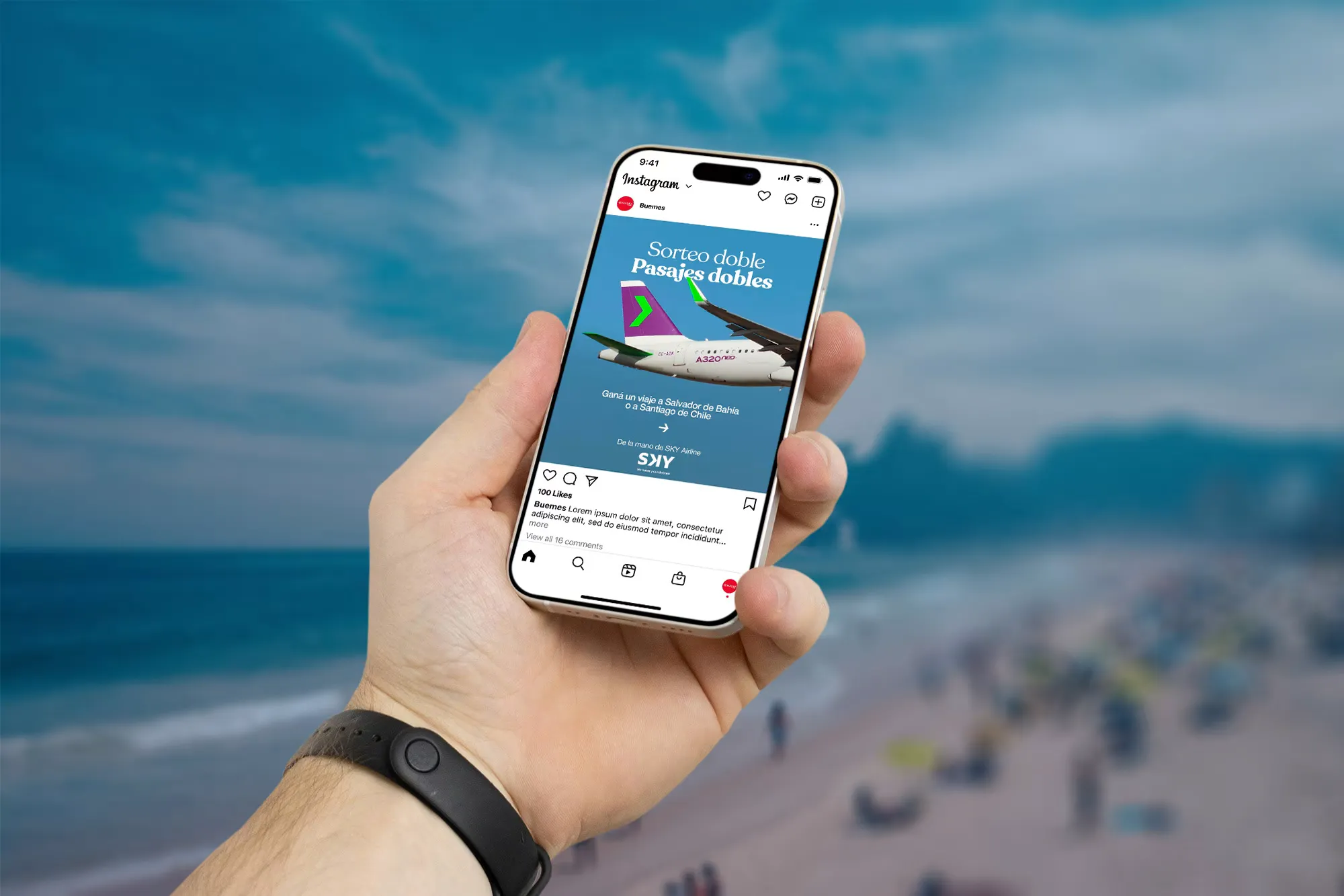 Mockup de Buemes en un celular